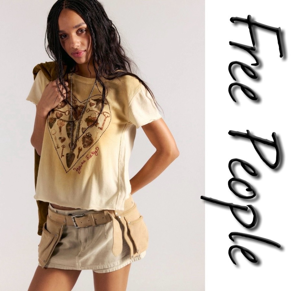 Free People We The Free Key To My Heart Tee NWT S